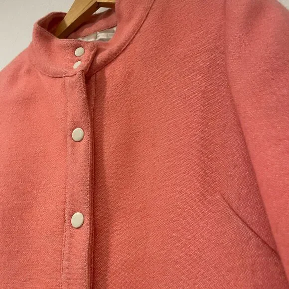 ~Anthropologie Med Wool Coat Lauren Moffatt "Eastward" Coral Peach Women's M - Picture 14 of 15